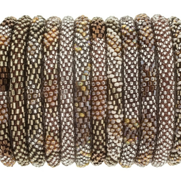 HAZELNUT -Original Roll-On® Bracelets, 7" round, made in Nepal #1 (3 pieces) - Picture 2 of 5